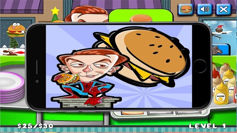 Burger game kids cooking shop free app screenshot