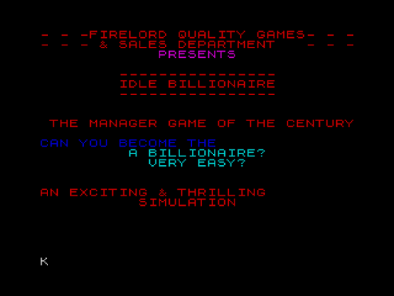 CSSCGC - ZX Idle Billionaire 2022 Game Cover