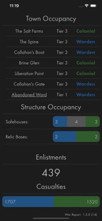 War Report for Foxhole screenshot