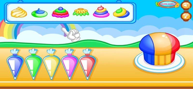 Cooking colorful cupcakes game Image