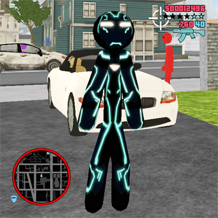 Neon Iron Stickman Rope Hero C Image