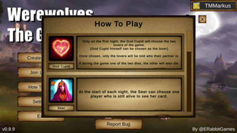 Werewolves The Game v0.9 (Beta) screenshot