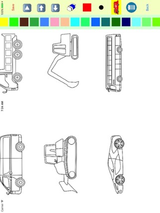 Vehicles Moving Coloring Book screenshot