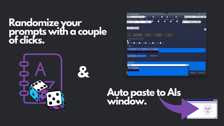 Art AI Compass: Prompt Randomizer & Manager screenshot