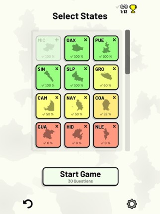 States of Mexico Quiz screenshot