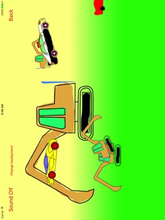 Vehicles Moving Coloring Book Image