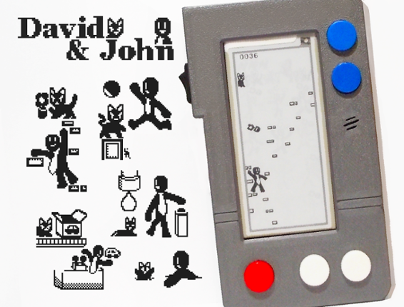 David & John /ᐠ.ꞈ.ᐟ\ Game & Watch - Raspberry Pi PICO - E Paper SSD1680 - Video Game Handheld Console Image
