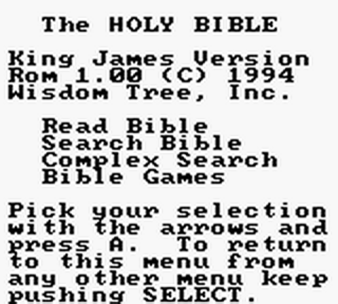 King James Bible for Use on Game Boy Image