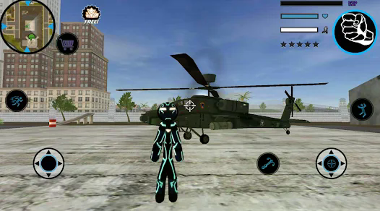 Neon Iron Stickman Rope Hero C screenshot