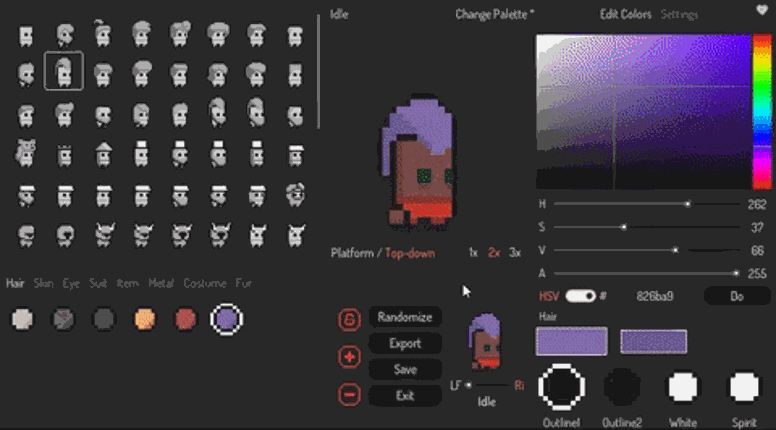 Pixel Character Creator v1.1 Game Cover