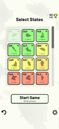 States of Mexico Quiz screenshot