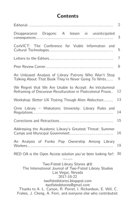 Two-Fisted Library Studies, Volume 8, Number 1 Image