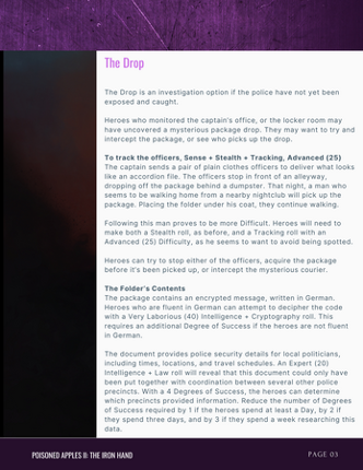 Poisoned Apples, Part II: The Iron Hand - A Metahumans Rising Adventure Image