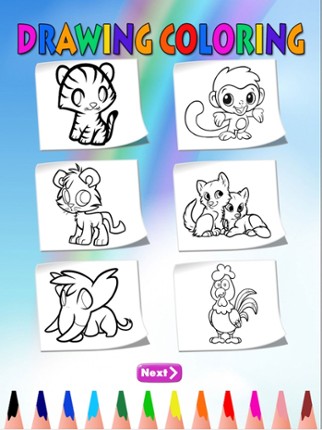 Cute Animal Coloring Book - Learn Drawing for Kids screenshot