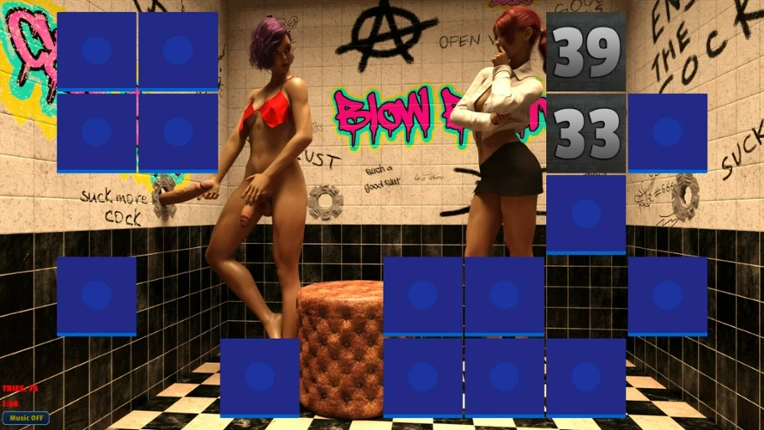 Sexy Memory Puzzle: Futanari Gloryhole Image