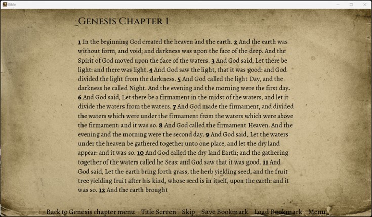 The Bible screenshot
