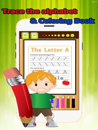 Trace Alphabet Coloring Book grade 1-6: ABC learning games easy coloring pages free for kids and toddlers screenshot