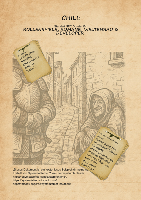 Games like Chili – Standard NPC Dossier (22 Seiten, systemneutral)