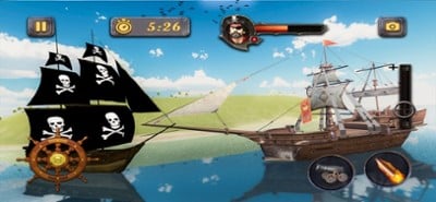 Pirate Ship Sea Battle 3D Image