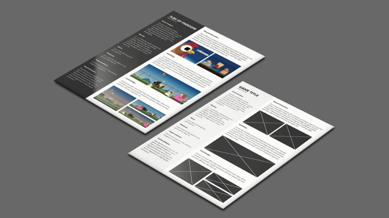 1-Page Game Design Document (GDD) Template Game Cover
