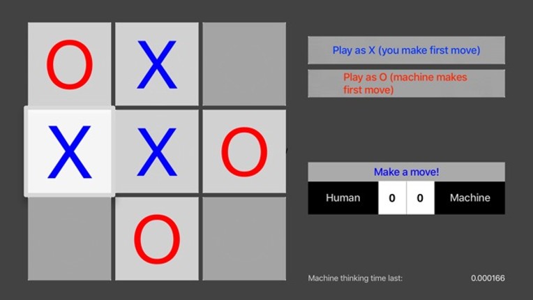 AI x0 (Tic-tac-toe) UNBEATABLE screenshot