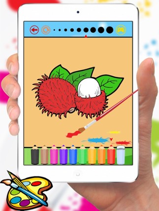 Food Coloring Book for Kids - Fruit Vegetable drawing games screenshot