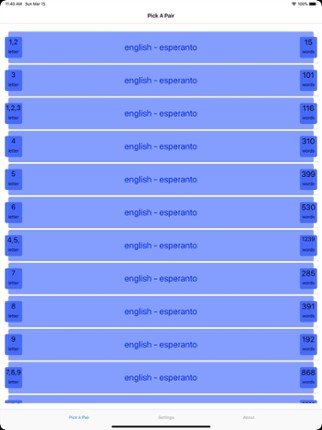 PickAPair Esperanto - English screenshot