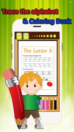 Trace Alphabet Coloring Book grade 1-6: ABC learning games easy coloring pages free for kids and toddlers screenshot