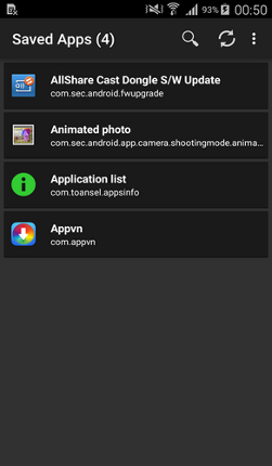 Application List and Backup Image