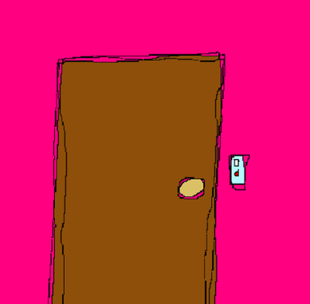 James' Door: He is not home right now. Please leave Image