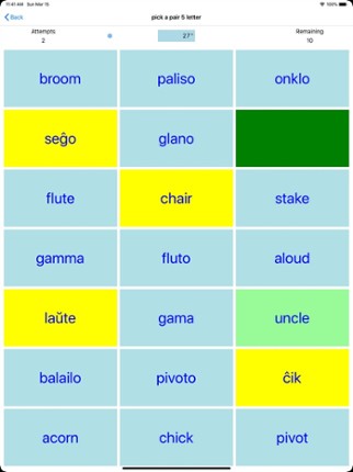 PickAPair Esperanto - English screenshot