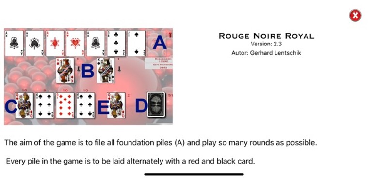 Rouge-Noire Royal Solitaire screenshot