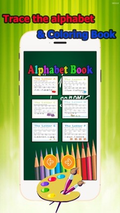 Trace Alphabet Coloring Book grade 1-6: ABC learning games easy coloring pages free for kids and toddlers screenshot