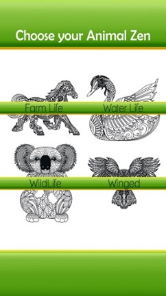 Animal Art Designs - Zen Therapy Adult Coloring Book screenshot