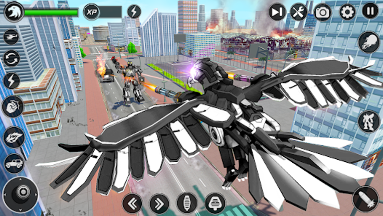 Flying Hawk Robot Car Games screenshot