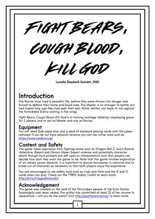 Fight Bears, Cough Blood, Kill God Image