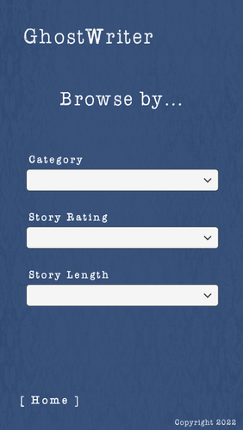GhostWriter - A collaborative, anonymous, creative writing experiment. screenshot