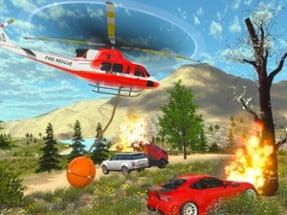 Helicopter Flying: Car Driving Image