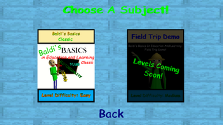 Baldi's Basics The Ultimate Quiz (Baldi Fangame) screenshot