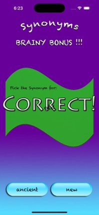 Brainy Skills Synonym Antonym screenshot