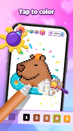 Pixel Number Cute Coloring screenshot