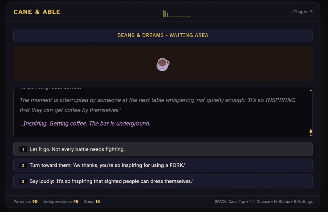 Games like Cane & Able (Vision-Impaired Accessible)