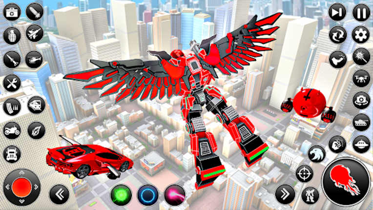 Flying Hawk Robot Car Games screenshot