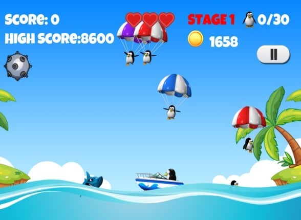 Super Penguin Rescue Free - "Marco" The Penguin vs "Steven" The Shark! screenshot