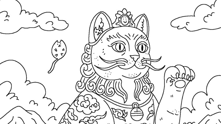 100 Cats Lost in China Find & Color screenshot