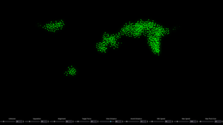 An Interactive Boids Simulation Image