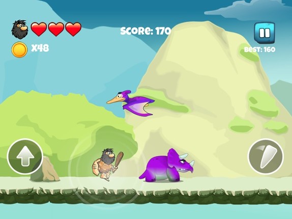 Dinosaur vs Caveman - Dino Hunting Games for Kids screenshot
