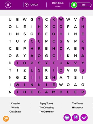 Search Movie Name Puzzles - Mega Word Search screenshot