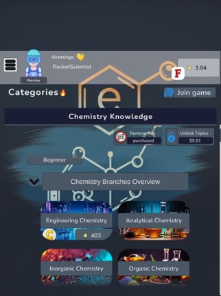 Chemistry Knowledge Quiz screenshot