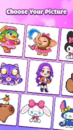 Pixel Number Cute Coloring screenshot